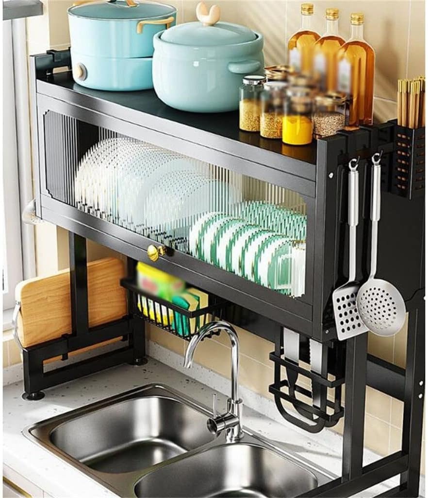 Multi Functional Kitchen Sink Shelf With Built in Cabinet Door