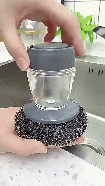 Smart Soap Dispensing Pot Brush Scrub & Shine in One Go