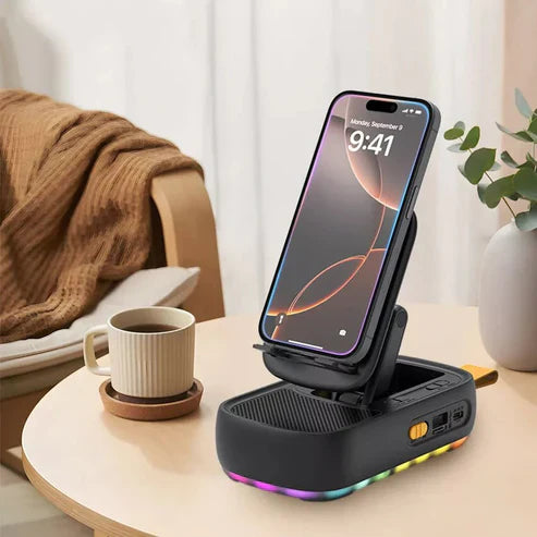 2 in 1 Mobile Holder with Bluetooth Speaker Watch, Listen, Enjoy