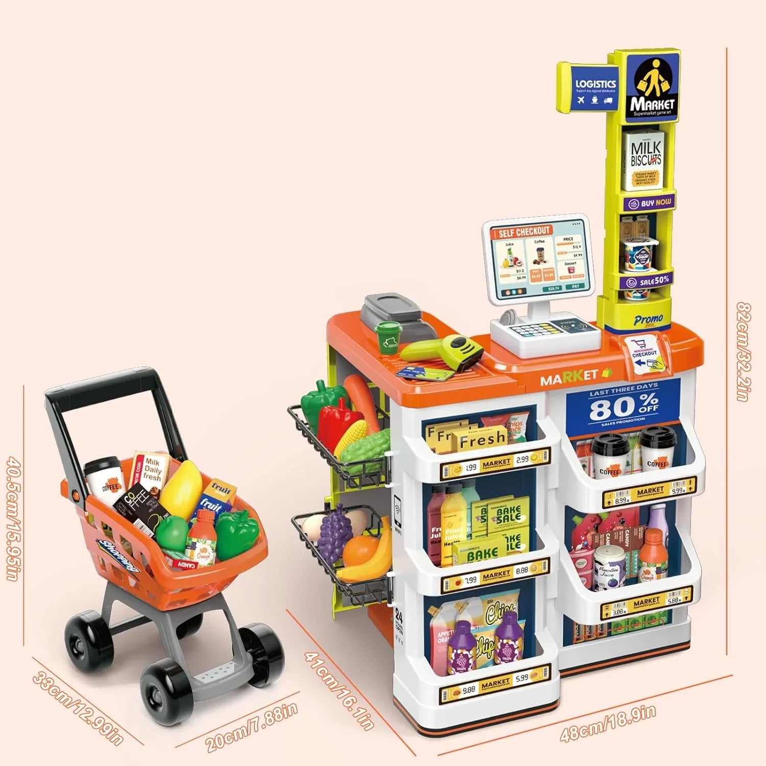 Mini Supermarket Toy Set Fun Grocery Shopping Role Play