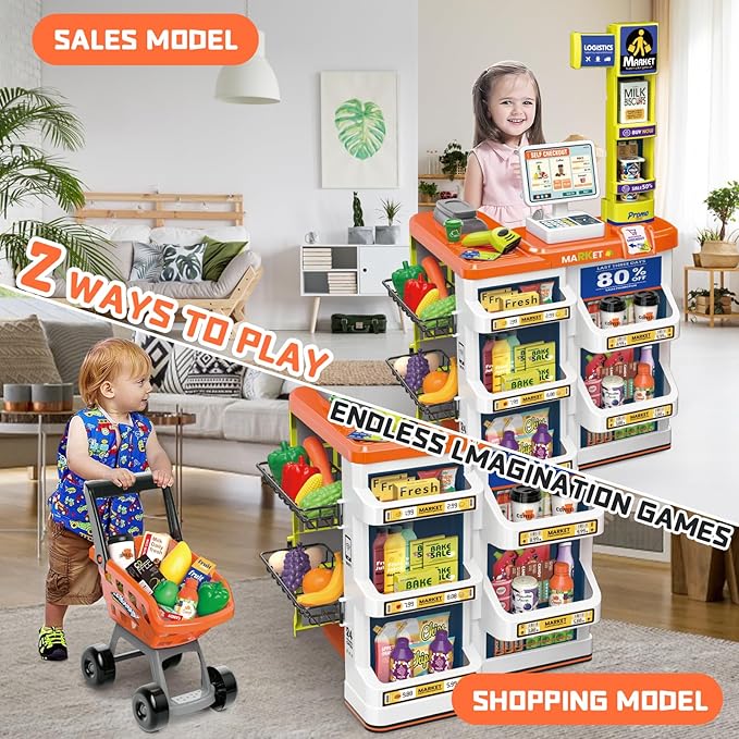Mini Supermarket Toy Set Fun Grocery Shopping Role Play